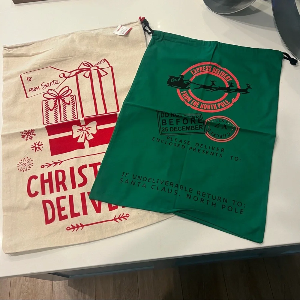 Target Canvas Christmas Gift Bags - Red and Green